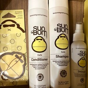 Sun Bum Curls Shampoo, Conditioner, and Detangler Set